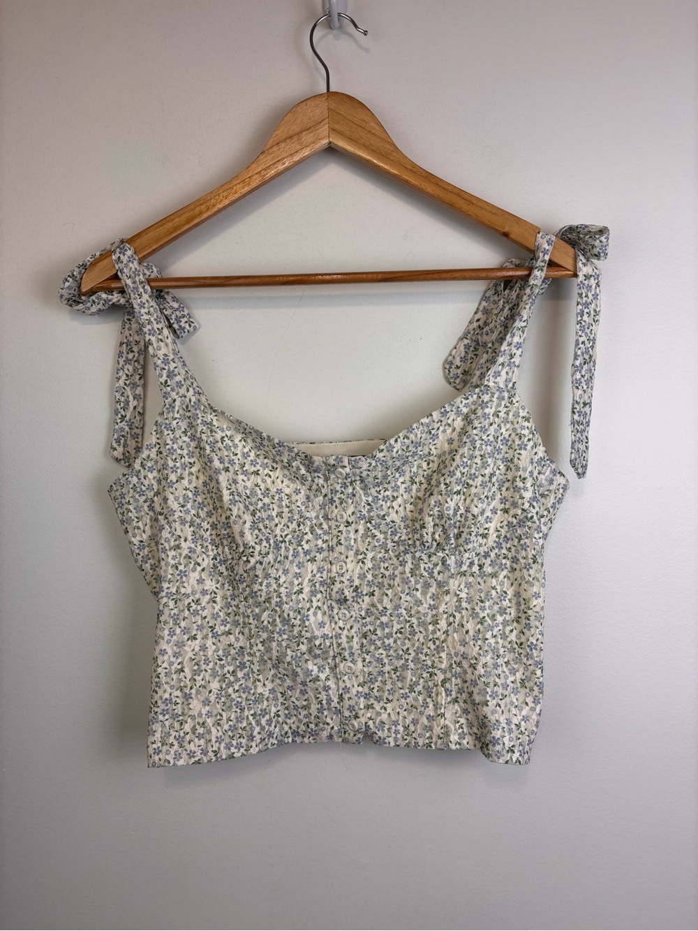 Lulus Floral Cottage Corset Tank Blouse